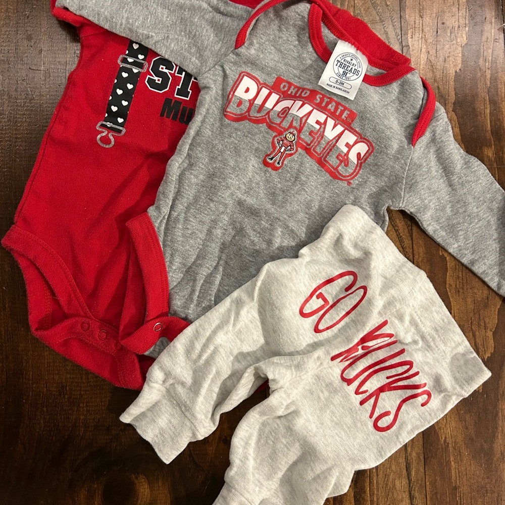 Rivalry Threads Buckeyes Infant Set - Red and Gray